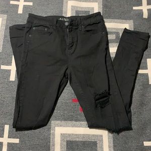 Black Distressed Skinny Jeans
